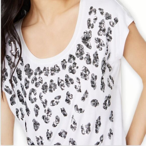INC International Concepts Sequined Leopard TShirt - Picture 8 of 8